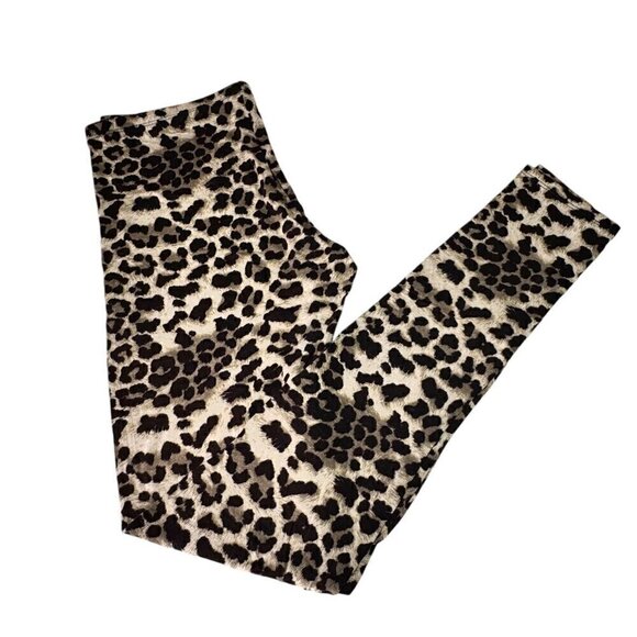 NWOT Loveappella Leopard Print Leggings Sz.M Soft Stretch Mid Rise Animal Print - Picture 9 of 10